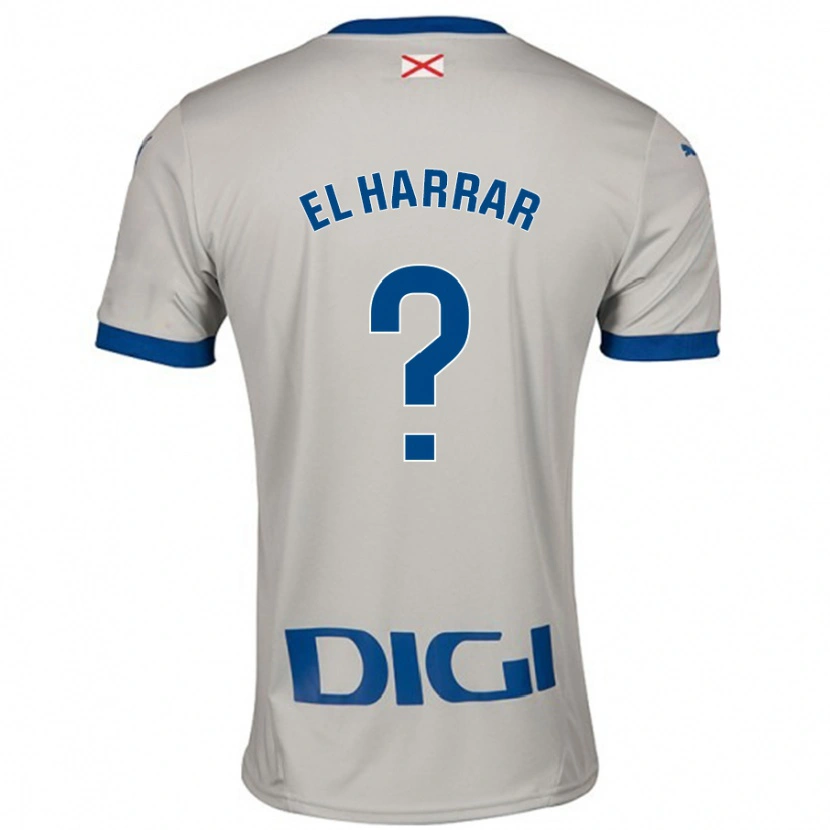 Danxen Kinderen Mohamed El Harrar #0 Lichtgrijs Uitshirt Uittenue 2024/25 T-Shirt