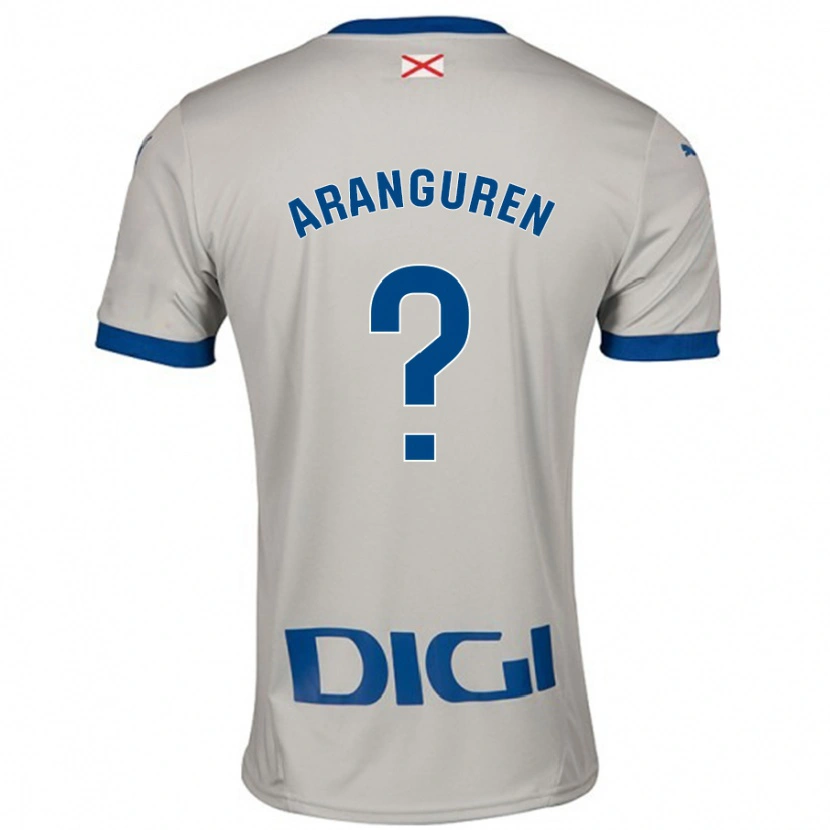 Danxen Kinderen Aitor Aranguren #0 Lichtgrijs Uitshirt Uittenue 2024/25 T-Shirt