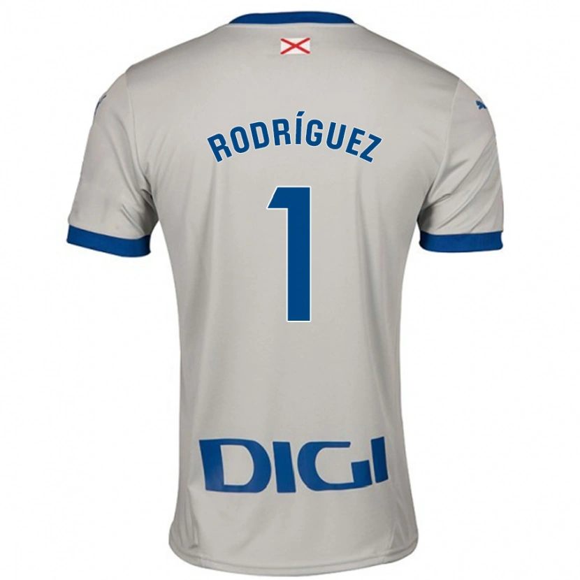 Danxen Kinderen Adrián Rodríguez #1 Lichtgrijs Uitshirt Uittenue 2024/25 T-Shirt