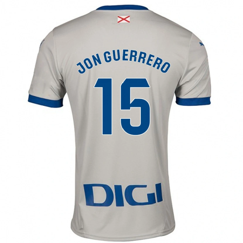 Danxen Kinderen Julen Jon Guerrero #15 Lichtgrijs Uitshirt Uittenue 2024/25 T-Shirt