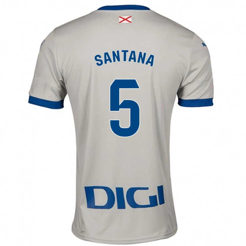 Danxen Kinderen Vanesa Santana #5 Lichtgrijs Uitshirt Uittenue 2024/25 T-Shirt