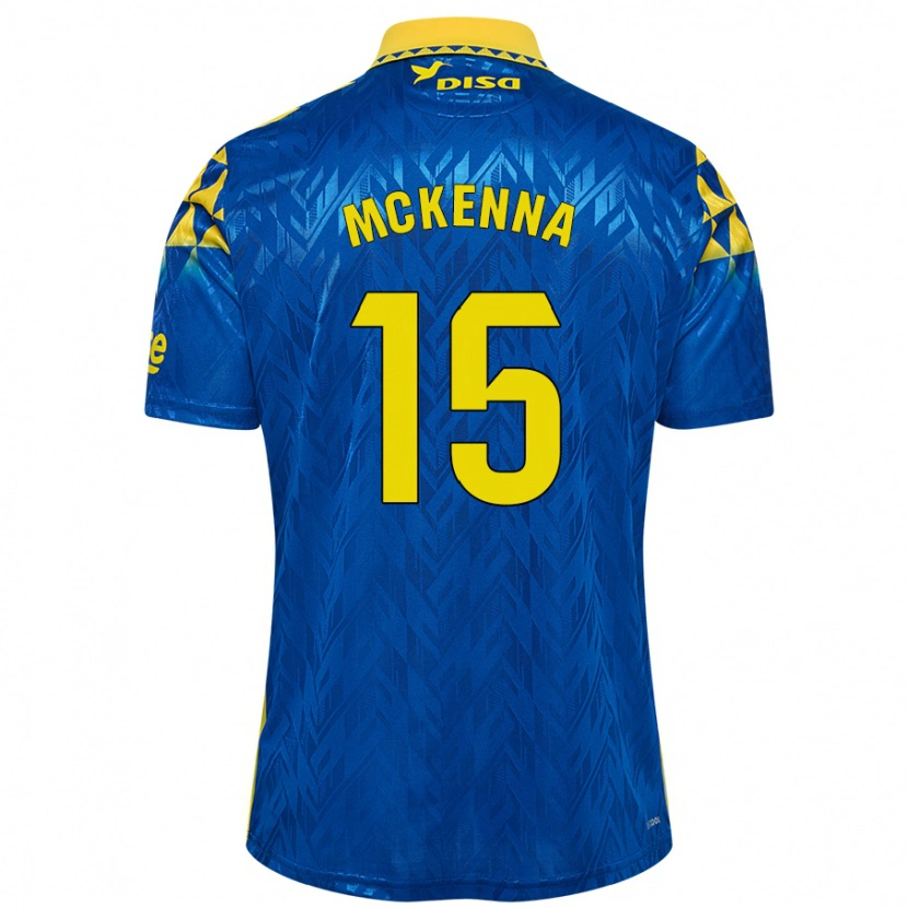 Danxen Kinderen Scott Mckenna #15 Blauw Geel Uitshirt Uittenue 2024/25 T-Shirt