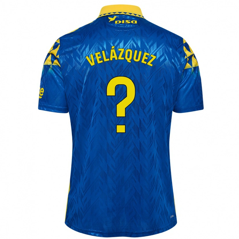 Danxen Kinderen Brian Velázquez #0 Blauw Geel Uitshirt Uittenue 2024/25 T-Shirt