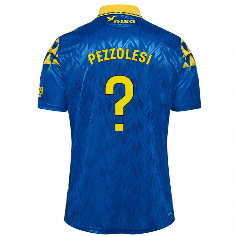 Danxen Kinderen Valentín Pezzolesi #0 Blauw Geel Uitshirt Uittenue 2024/25 T-Shirt