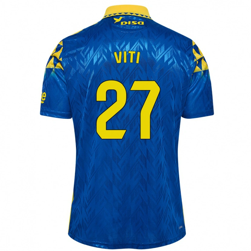 Danxen Kinderen Viti #27 Blauw Geel Uitshirt Uittenue 2024/25 T-Shirt