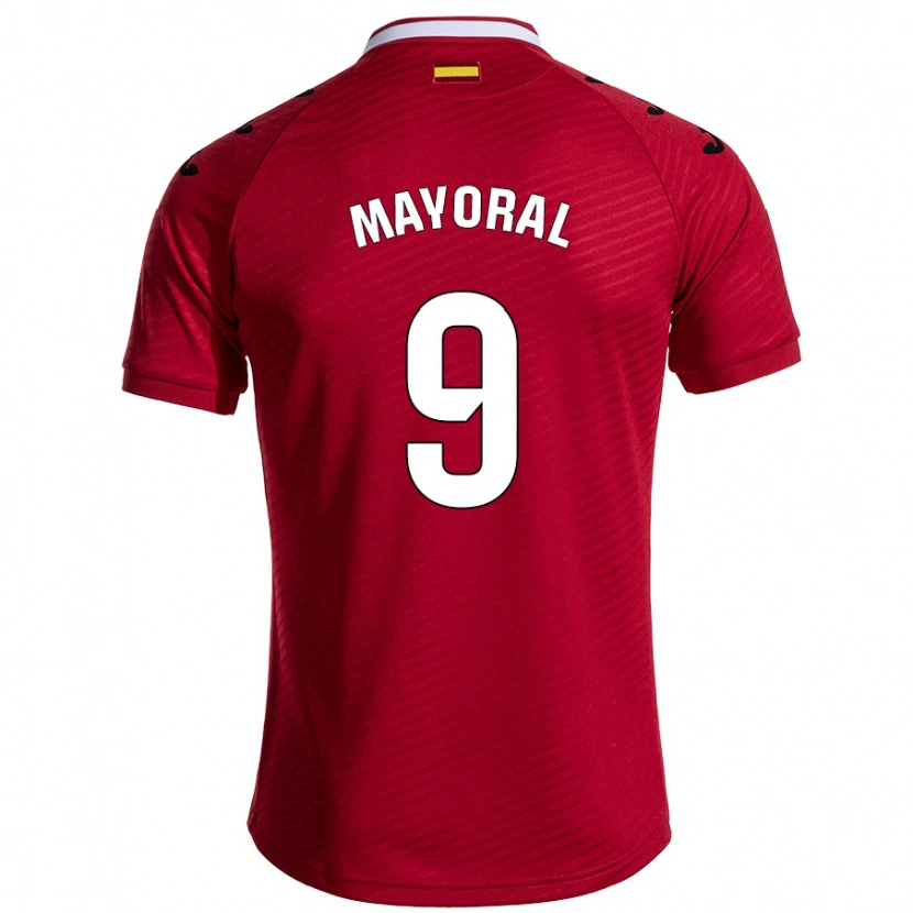 Danxen Kinderen Borja Mayoral #9 Donkerrood Uitshirt Uittenue 2024/25 T-Shirt