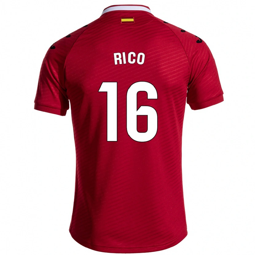 Danxen Kinderen Diego Rico #16 Donkerrood Uitshirt Uittenue 2024/25 T-Shirt