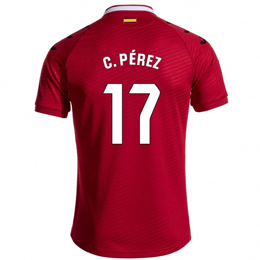 Danxen Kinderen Carles Pérez #17 Donkerrood Uitshirt Uittenue 2024/25 T-Shirt