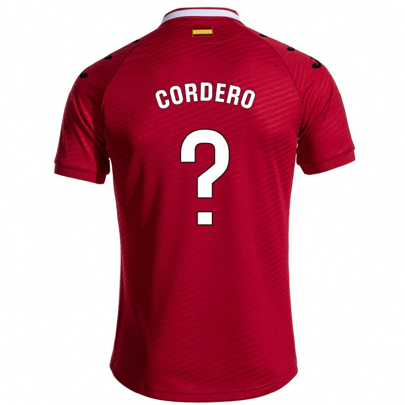 Danxen Kinderen Alberto Cordero #0 Donkerrood Uitshirt Uittenue 2024/25 T-Shirt