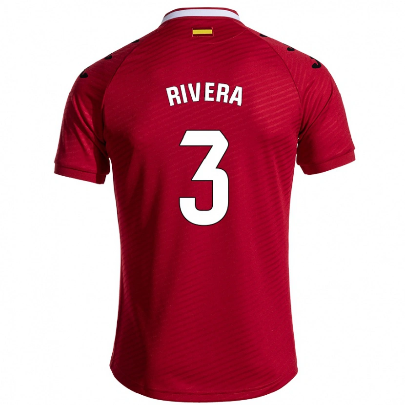 Danxen Kinderen Gorka Rivera #3 Donkerrood Uitshirt Uittenue 2024/25 T-Shirt