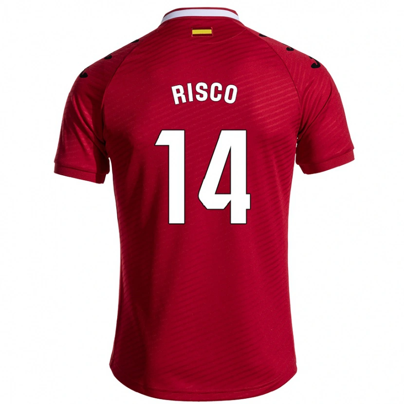 Danxen Kinderen Alberto Risco #14 Donkerrood Uitshirt Uittenue 2024/25 T-Shirt