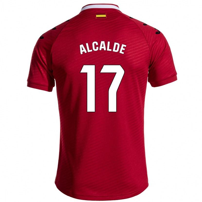 Danxen Kinderen Jacobo Alcalde #17 Donkerrood Uitshirt Uittenue 2024/25 T-Shirt