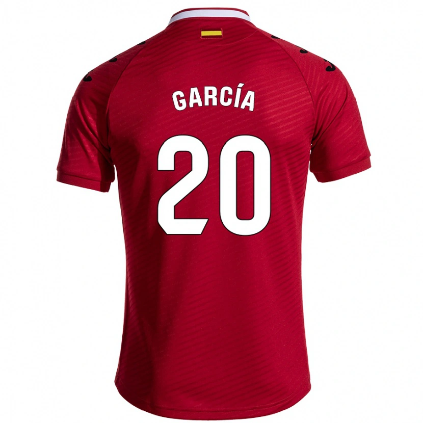 Danxen Kinderen Álex García #20 Donkerrood Uitshirt Uittenue 2024/25 T-Shirt