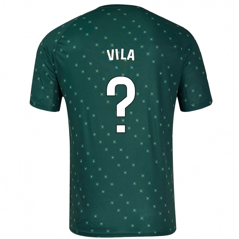 Danxen Kinderen Nacho Vila #0 Donkergroen Uitshirt Uittenue 2024/25 T-Shirt