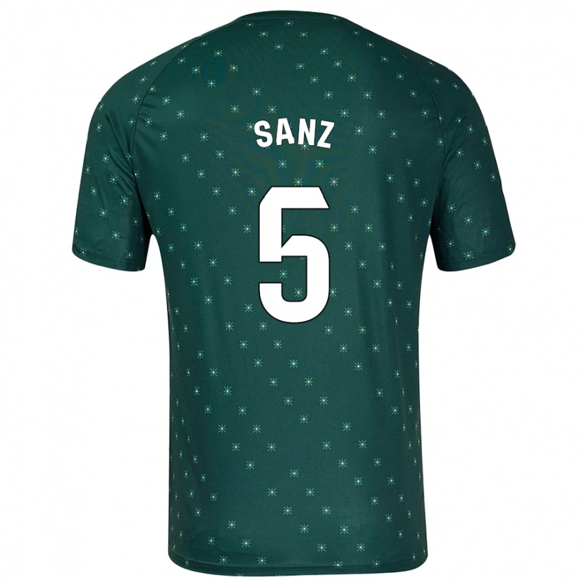 Danxen Kinderen Paco Sanz #5 Donkergroen Uitshirt Uittenue 2024/25 T-Shirt