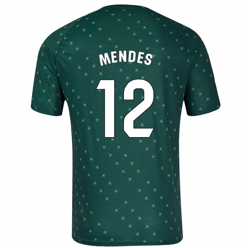 Danxen Kinderen Alex Mendes #12 Donkergroen Uitshirt Uittenue 2024/25 T-Shirt