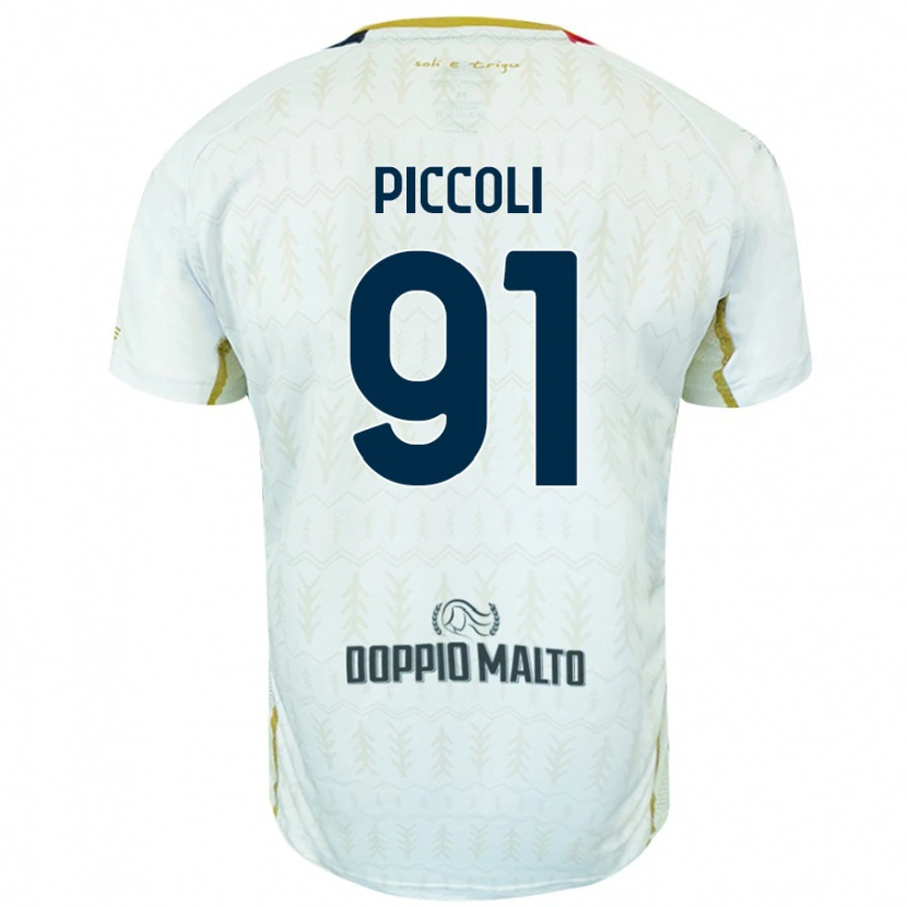 Danxen Kinderen Roberto Piccoli #91 Wit Uitshirt Uittenue 2024/25 T-Shirt