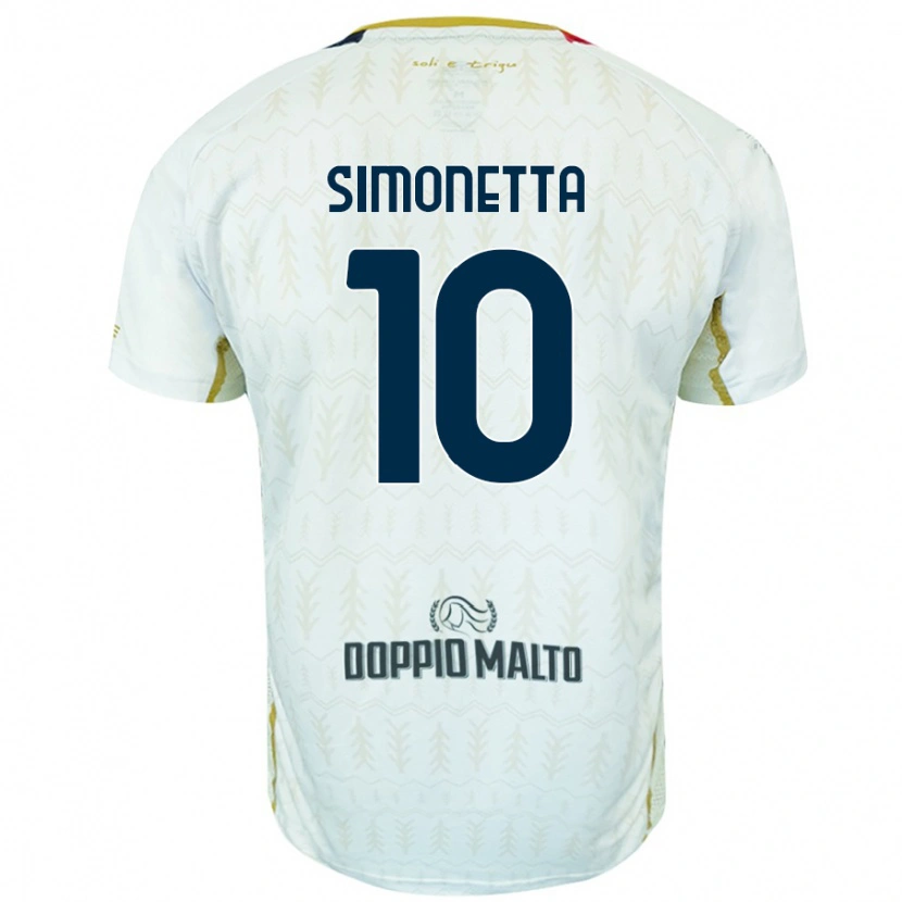 Danxen Kinderen Jacopo Simonetta #10 Wit Uitshirt Uittenue 2024/25 T-Shirt