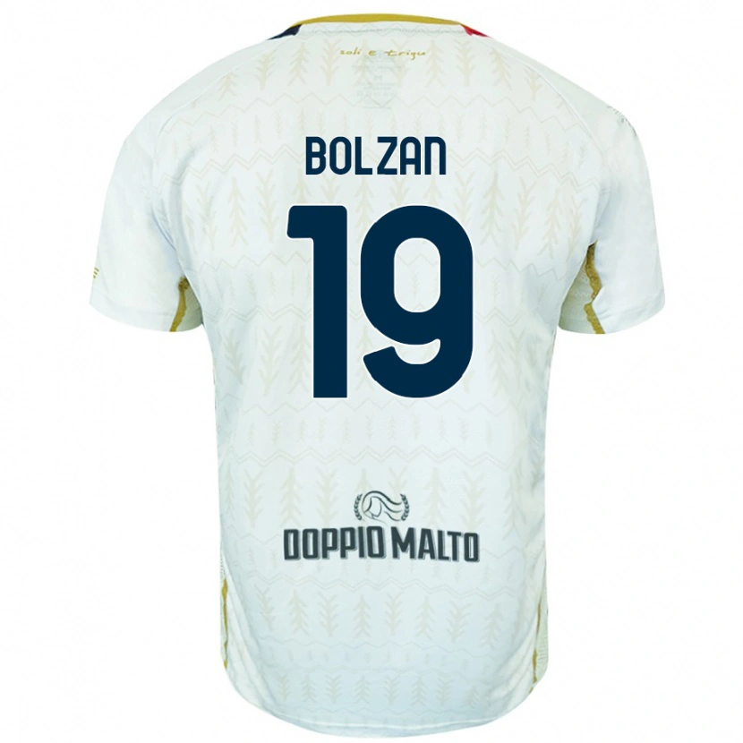 Danxen Kinderen Alessandro Bolzan #19 Wit Uitshirt Uittenue 2024/25 T-Shirt