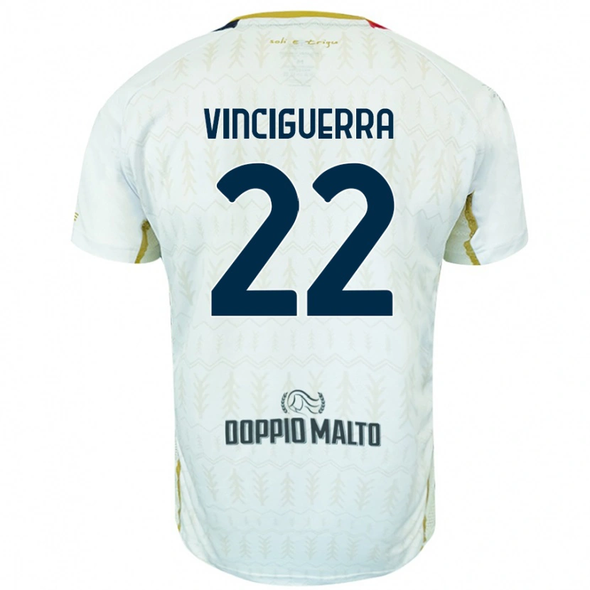 Danxen Kinderen Alessandro Vinciguerra #22 Wit Uitshirt Uittenue 2024/25 T-Shirt