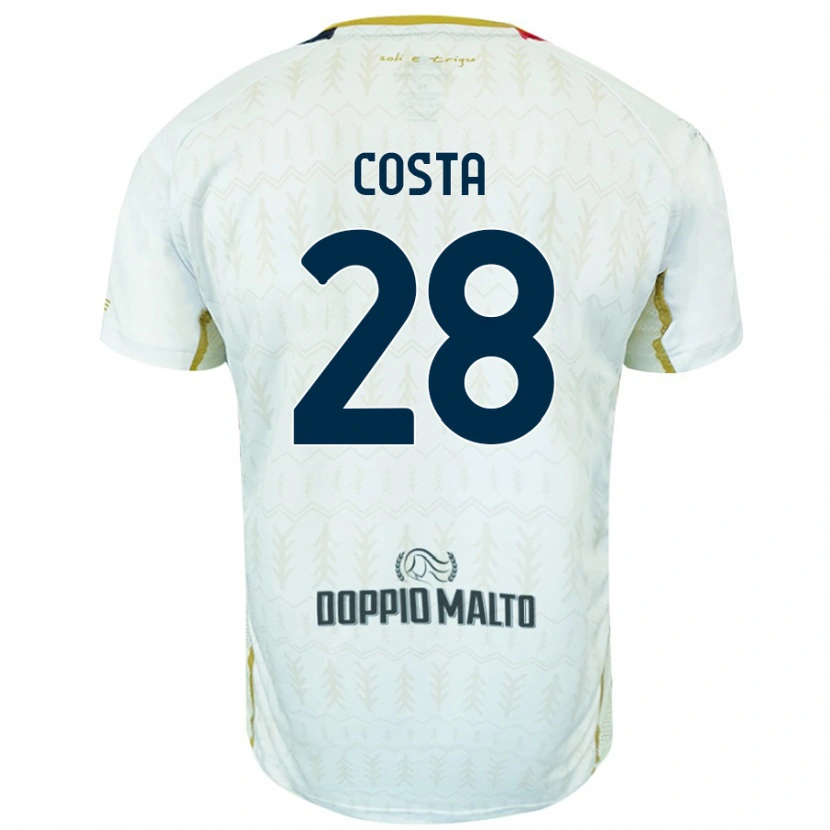 Danxen Kinderen Luca Costa #28 Wit Uitshirt Uittenue 2024/25 T-Shirt