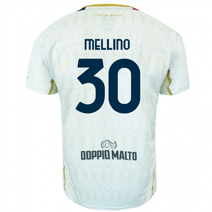 Danxen Kinderen Carlo Mellino #30 Wit Uitshirt Uittenue 2024/25 T-Shirt