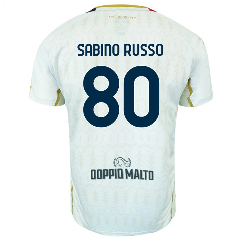 Danxen Kinderen Alessandro Sabino Russo #80 Wit Uitshirt Uittenue 2024/25 T-Shirt