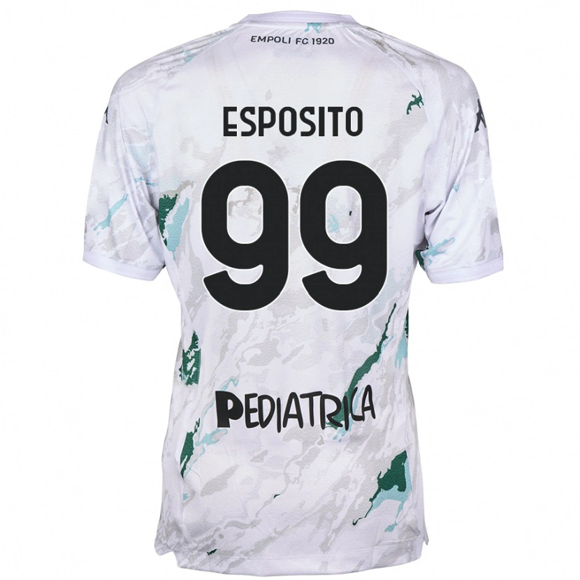 Danxen Kinderen Sebastiano Esposito #99 Grijs Uitshirt Uittenue 2024/25 T-Shirt