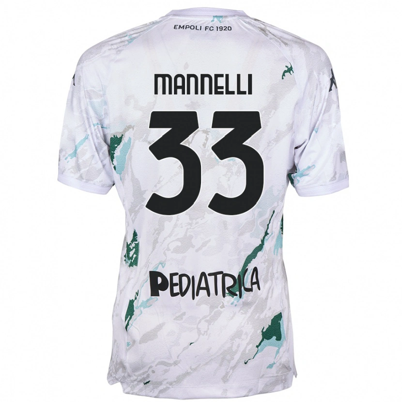 Danxen Kinderen Matteo Mannelli #33 Grijs Uitshirt Uittenue 2024/25 T-Shirt