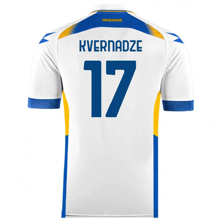 Danxen Kinderen Giorgi Kvernadze #17 Wit Uitshirt Uittenue 2024/25 T-Shirt