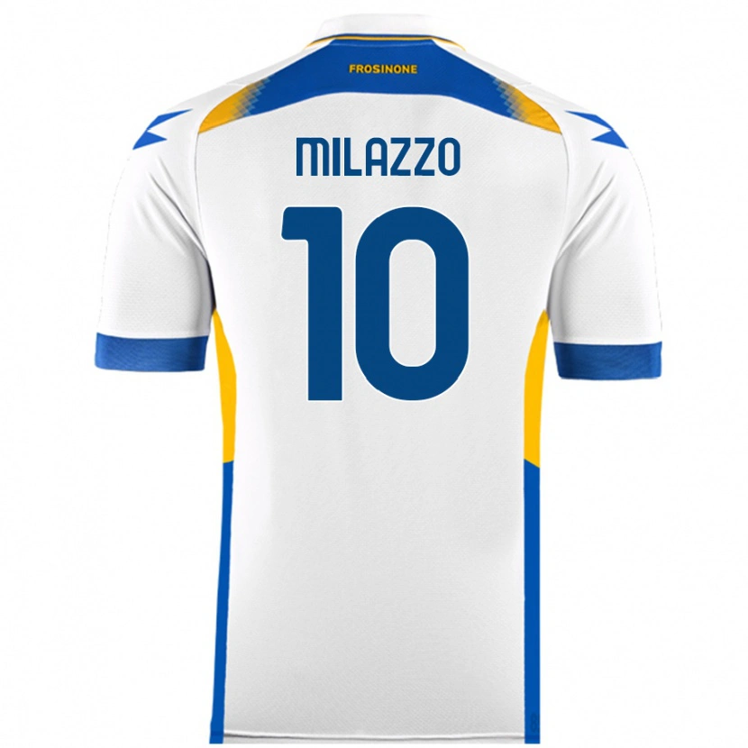 Danxen Kinderen Simone Milazzo #10 Wit Uitshirt Uittenue 2024/25 T-Shirt