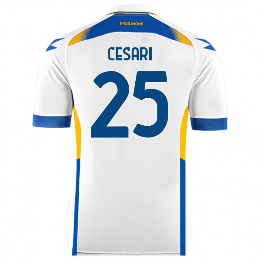 Danxen Kinderen Nicolò Cesari #25 Wit Uitshirt Uittenue 2024/25 T-Shirt