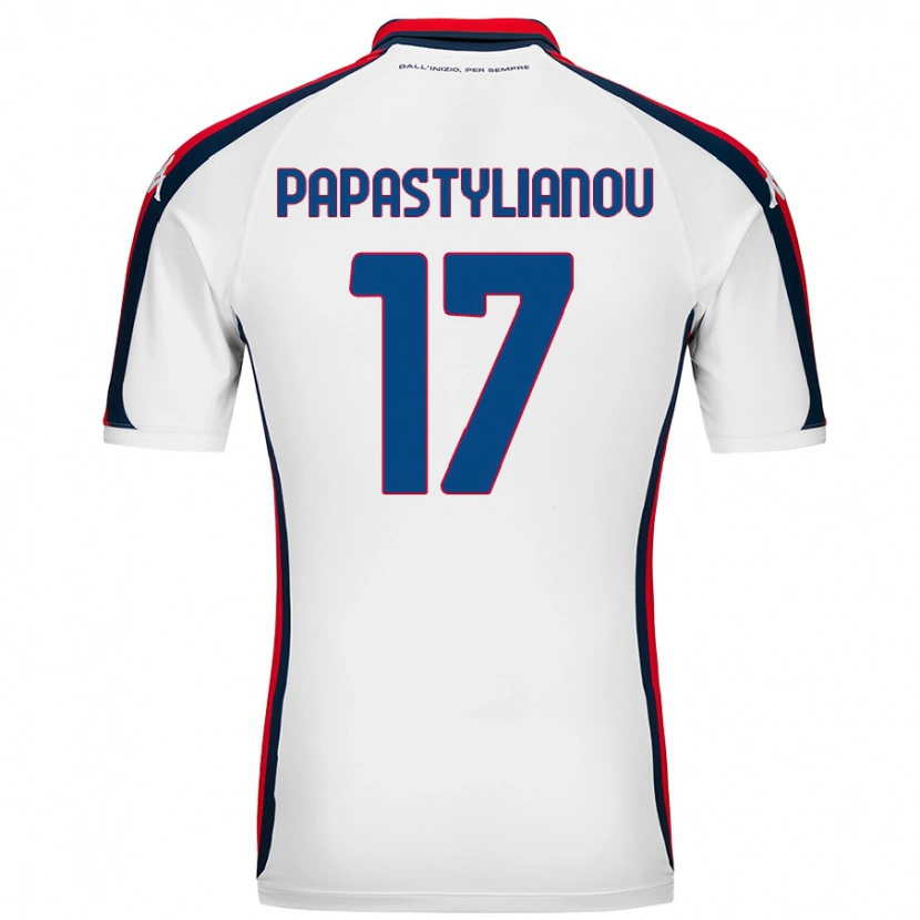 Danxen Kinderen Lysandros Andreas Papastylianou #17 Wit Uitshirt Uittenue 2024/25 T-Shirt