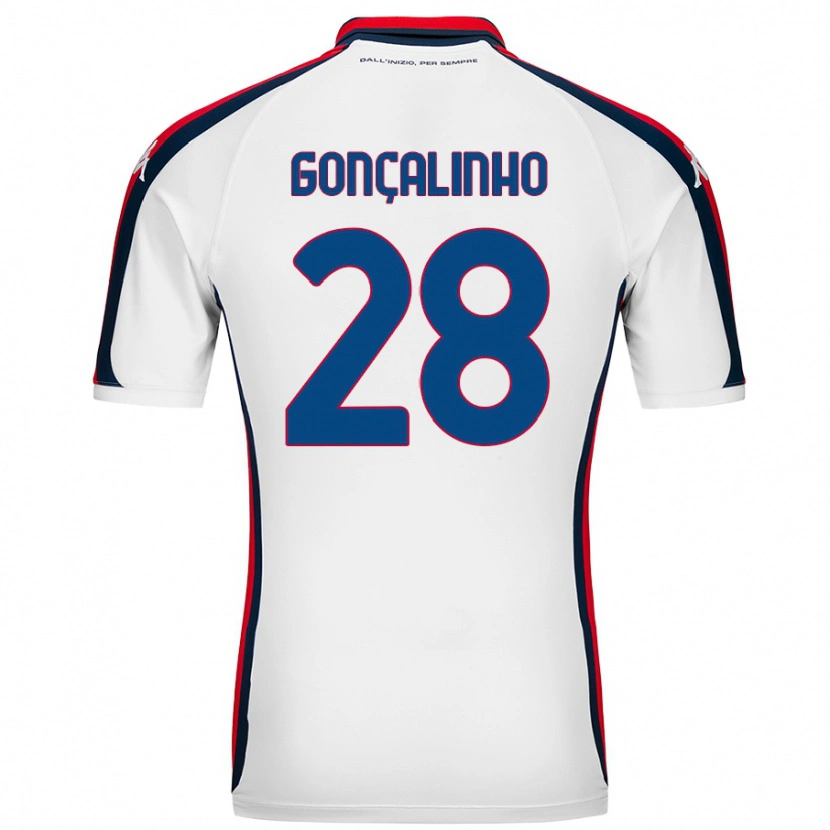 Danxen Kinderen João Gonçalinho #28 Wit Uitshirt Uittenue 2024/25 T-Shirt