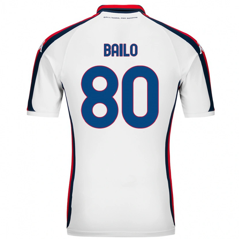 Danxen Kinderen Giorgio Bailo #80 Wit Uitshirt Uittenue 2024/25 T-Shirt