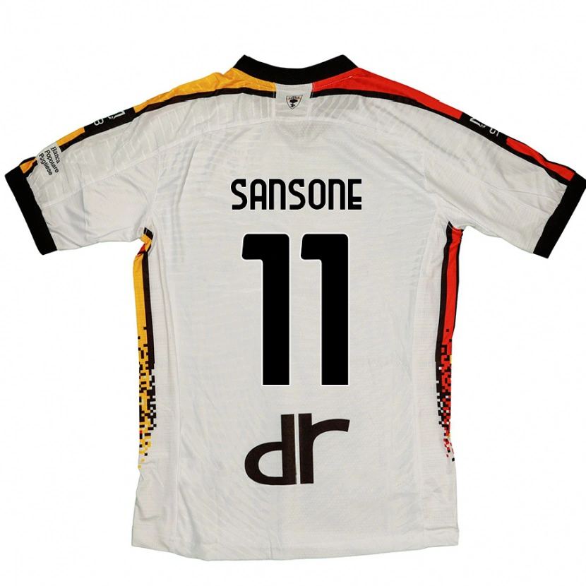 Danxen Kinderen Nicola Sansone #11 Wit Zwart Uitshirt Uittenue 2024/25 T-Shirt