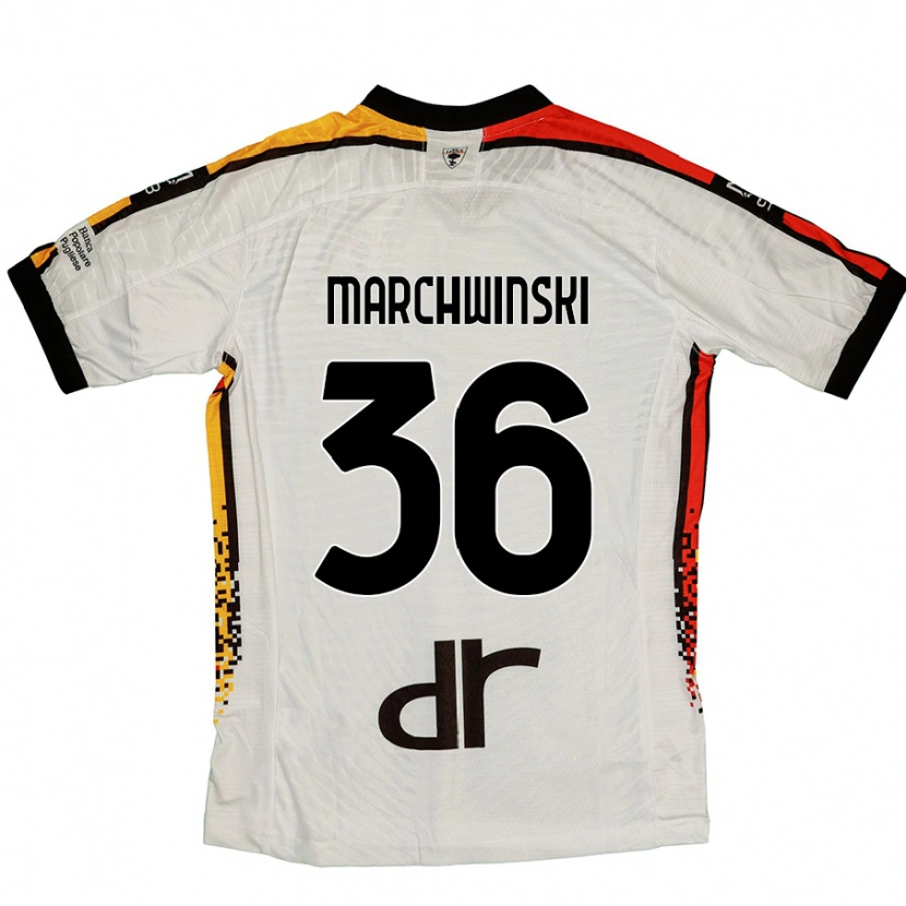 Danxen Kinderen Filip Marchwinski #36 Wit Zwart Uitshirt Uittenue 2024/25 T-Shirt