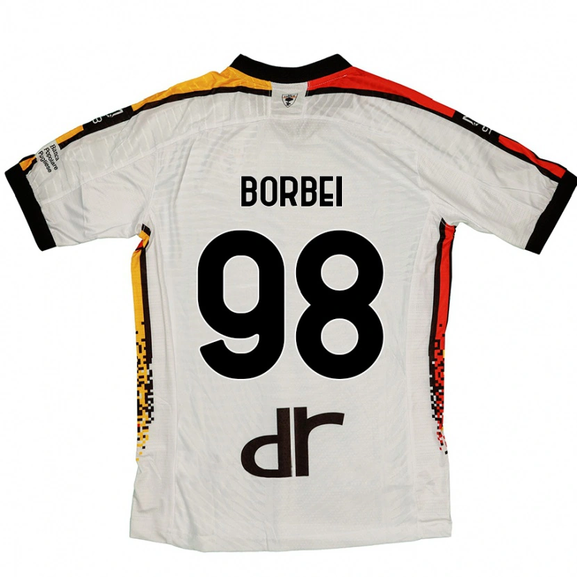 Danxen Kinderen Alexandru Borbei #98 Wit Zwart Uitshirt Uittenue 2024/25 T-Shirt