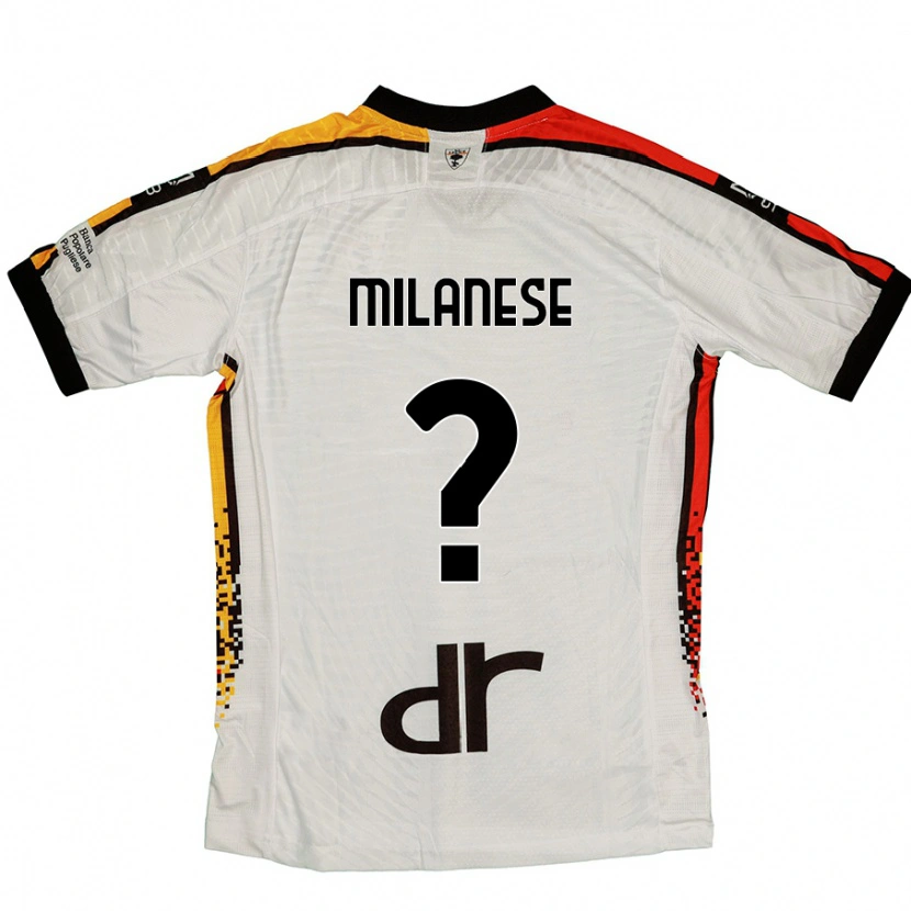 Danxen Kinderen Gianmarco Milanese #0 Wit Zwart Uitshirt Uittenue 2024/25 T-Shirt