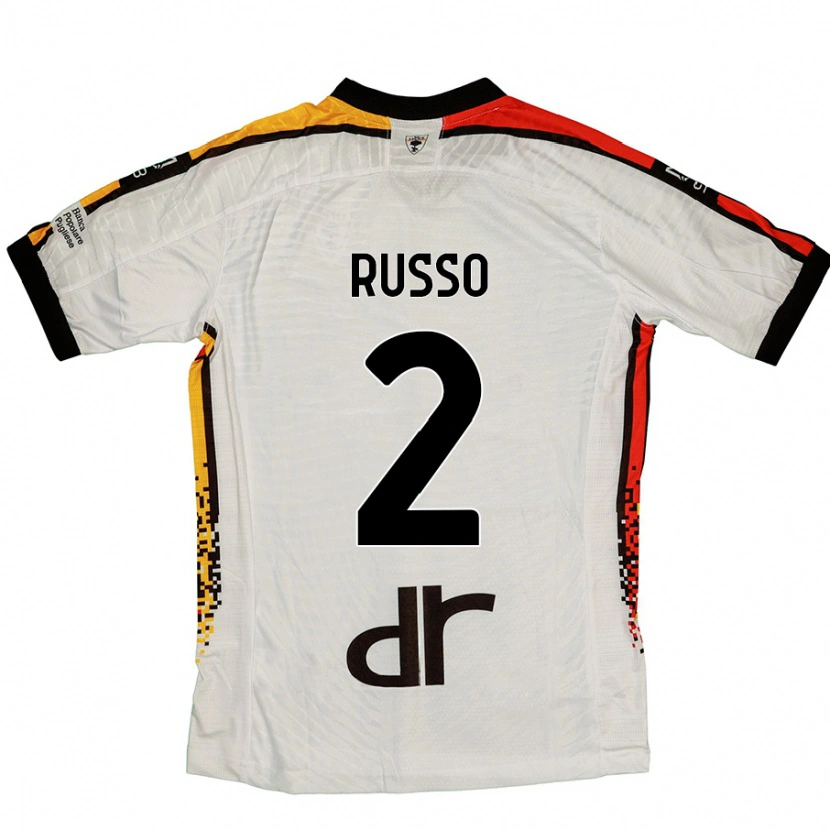 Danxen Kinderen Luca Russo #2 Wit Zwart Uitshirt Uittenue 2024/25 T-Shirt