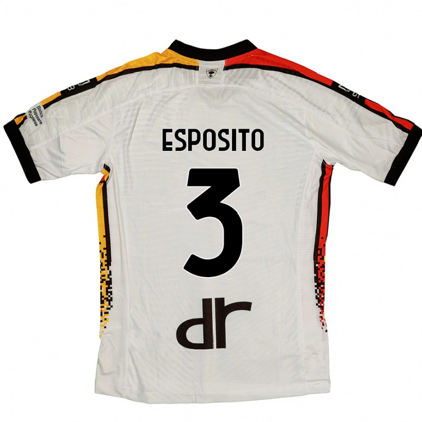 Danxen Kinderen Sebastian Esposito #3 Wit Zwart Uitshirt Uittenue 2024/25 T-Shirt