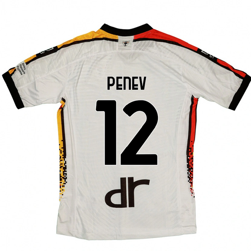 Danxen Kinderen Plamen Penev #12 Wit Zwart Uitshirt Uittenue 2024/25 T-Shirt