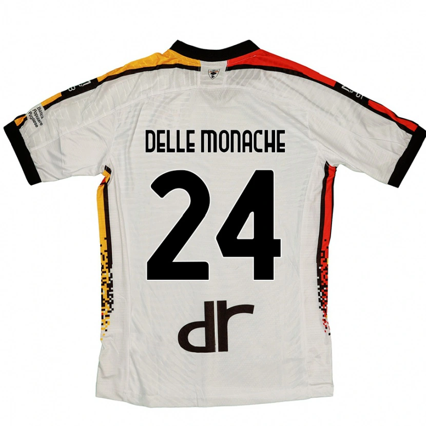 Danxen Kinderen Marco Delle Monache #24 Wit Zwart Uitshirt Uittenue 2024/25 T-Shirt