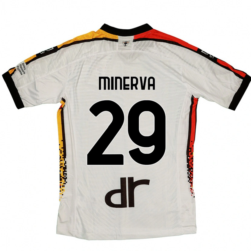 Danxen Kinderen Francesco Minerva #29 Wit Zwart Uitshirt Uittenue 2024/25 T-Shirt