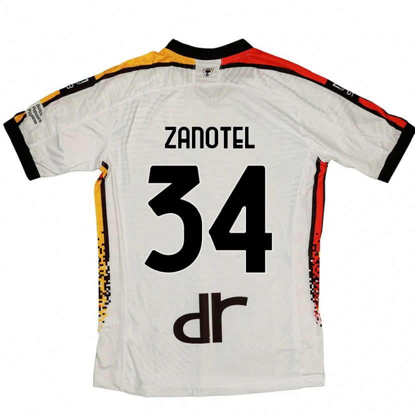 Danxen Kinderen Giovanni Zanotel #34 Wit Zwart Uitshirt Uittenue 2024/25 T-Shirt