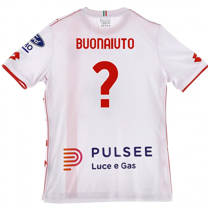 Danxen Kinderen Marco Buonaiuto #0 Wit Rood Uitshirt Uittenue 2024/25 T-Shirt