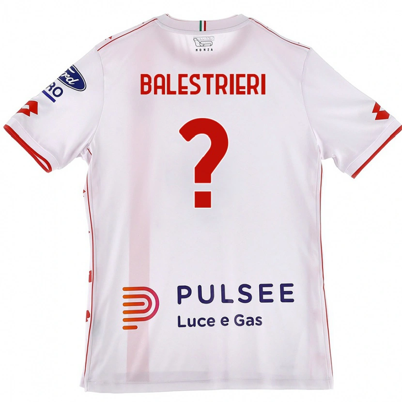 Danxen Kinderen Alessandro Balestrieri #0 Wit Rood Uitshirt Uittenue 2024/25 T-Shirt