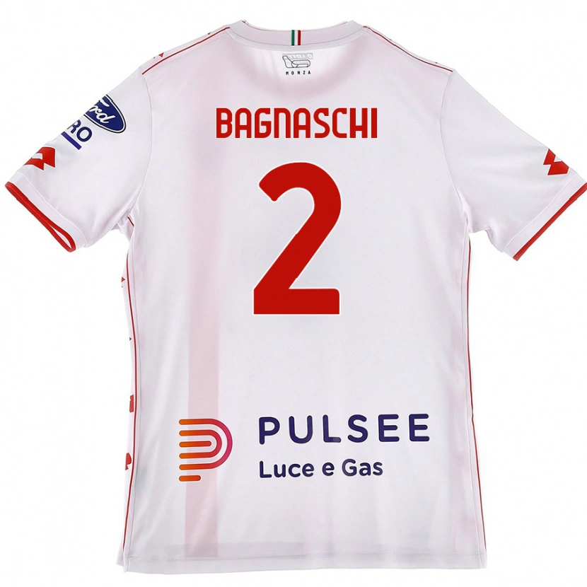 Danxen Kinderen Alessandro Bagnaschi #2 Wit Rood Uitshirt Uittenue 2024/25 T-Shirt