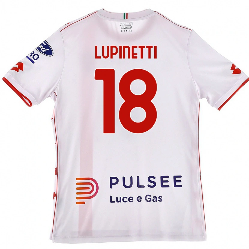 Danxen Kinderen Tommaso Lupinetti #18 Wit Rood Uitshirt Uittenue 2024/25 T-Shirt