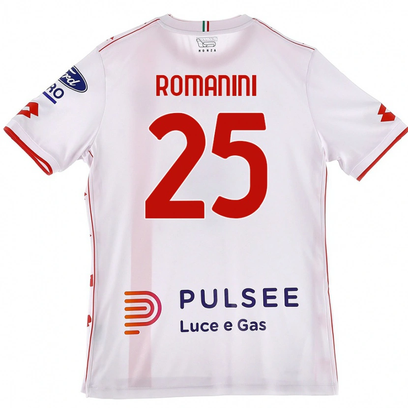 Danxen Kinderen Andrea Romanini #25 Wit Rood Uitshirt Uittenue 2024/25 T-Shirt